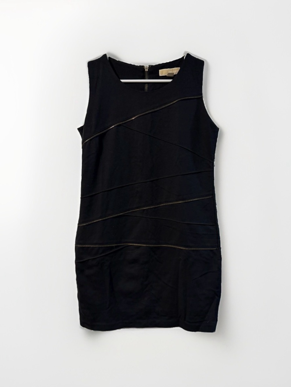 Michael Michael Kors Little Black Dress 8 Shift Sleeveless Zipper Retro Mod